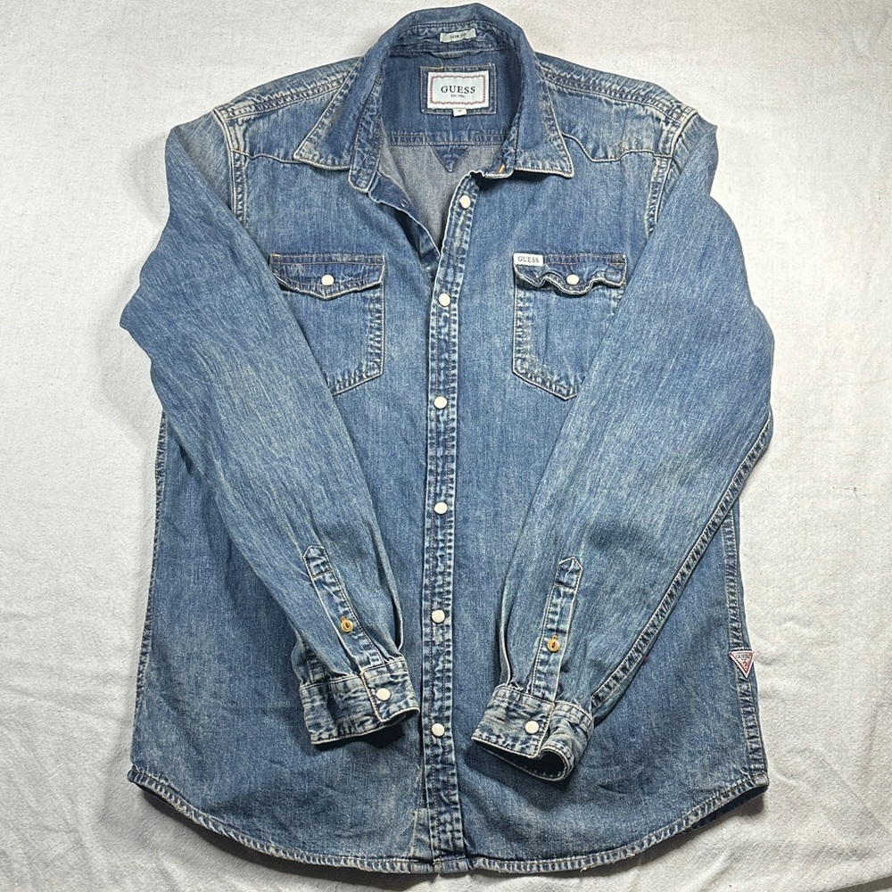 Guess Light Blue Denim Shirt